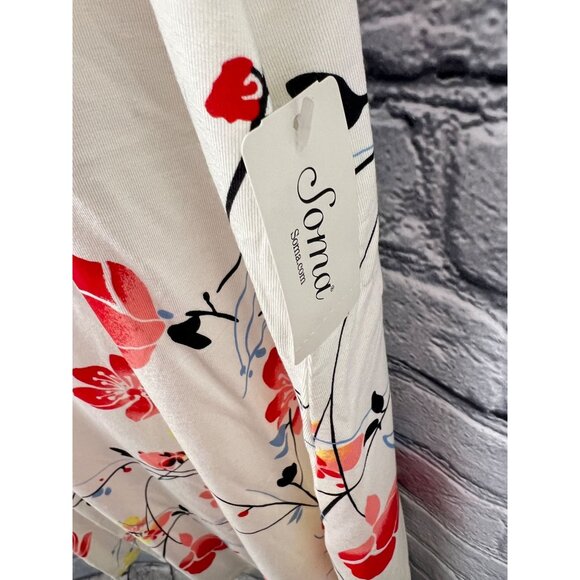 Soma Cool Nights SS Sleep Shirt Sublime Floral Ivory Size XXL V-neck NWT - Picture 3 of 12